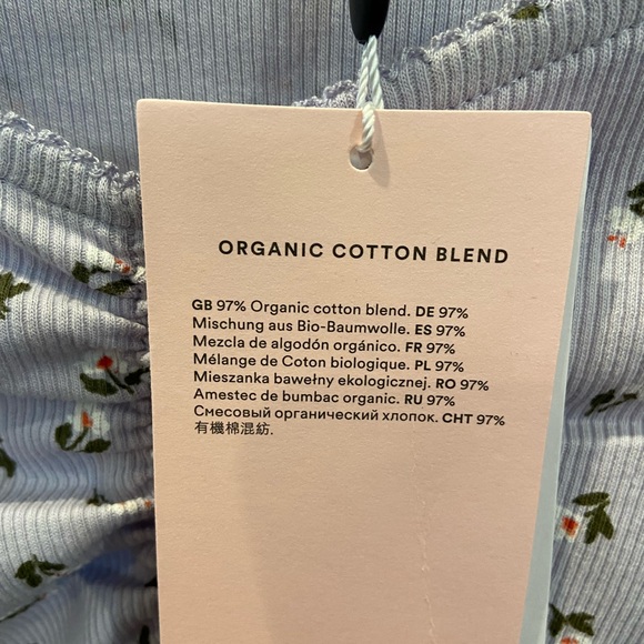 Monki Organic Lettuce Edge Ruched Floral Long Sleeve Dusty Lilac XS 90s NWT - Picture 12 of 13